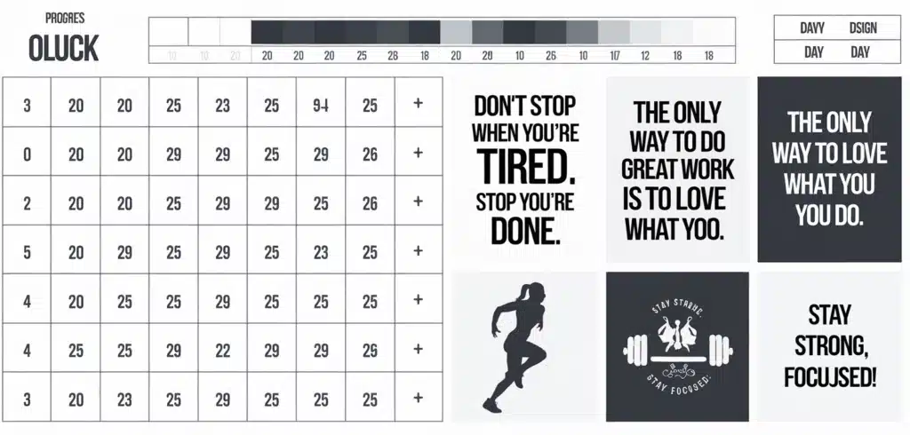 A customized weight loss tracker printable with motivational quotes and personal design elements