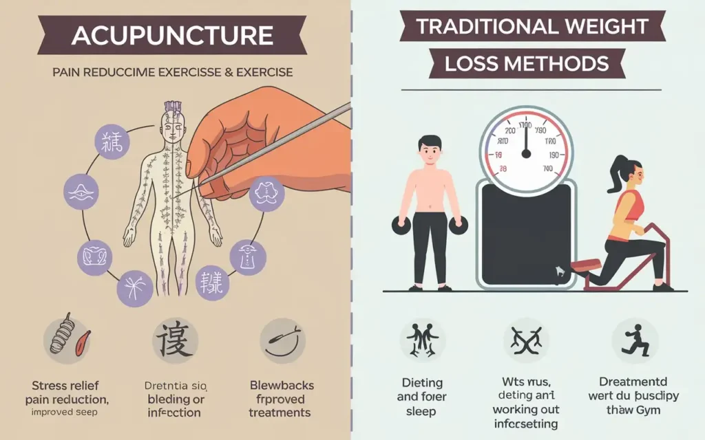 Comparison of acupuncture and traditional weight loss methods