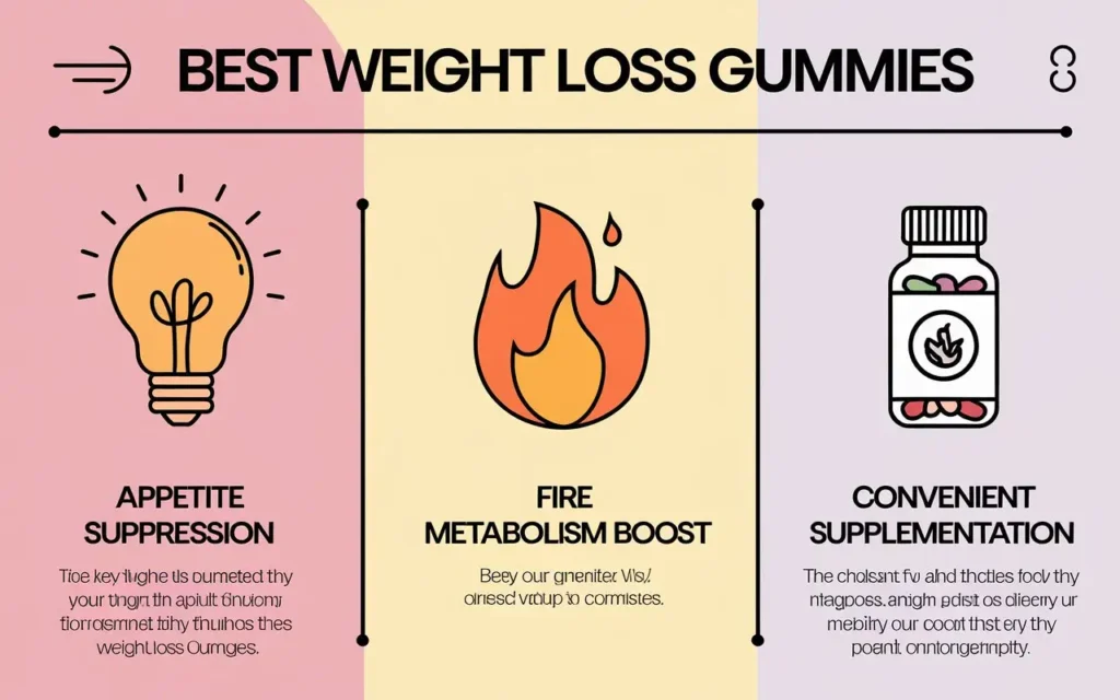 Benefits of Best Weight Loss Gummies infographic
