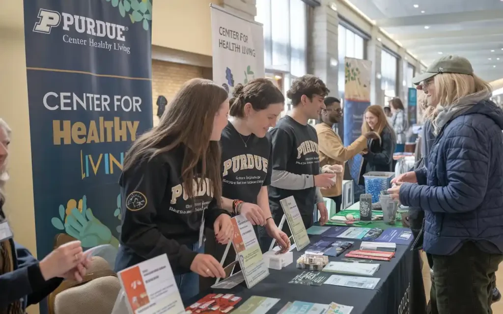 Community outreach activities by Purdue's Center for Healthy Living with volunteers