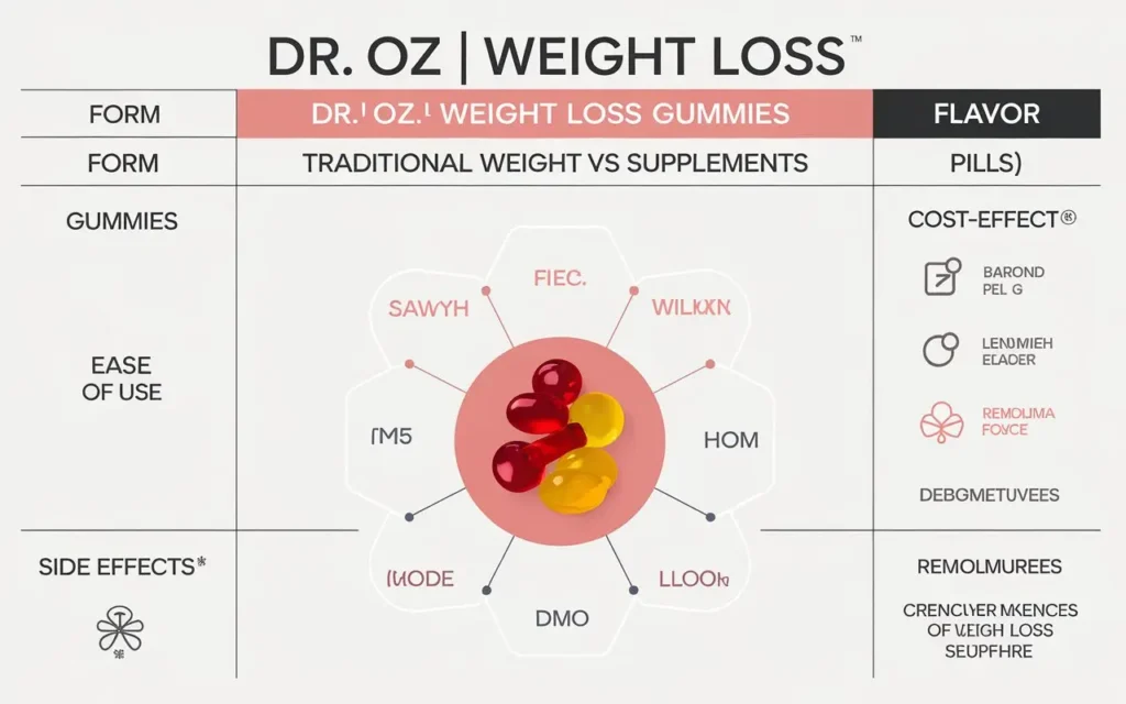 Comparison chart of Dr. Oz Weight Loss Gummies vs. traditional supplements
