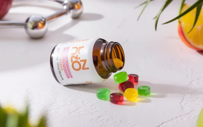 Dr Oz Weight Loss Gummies displayed in a stylish container