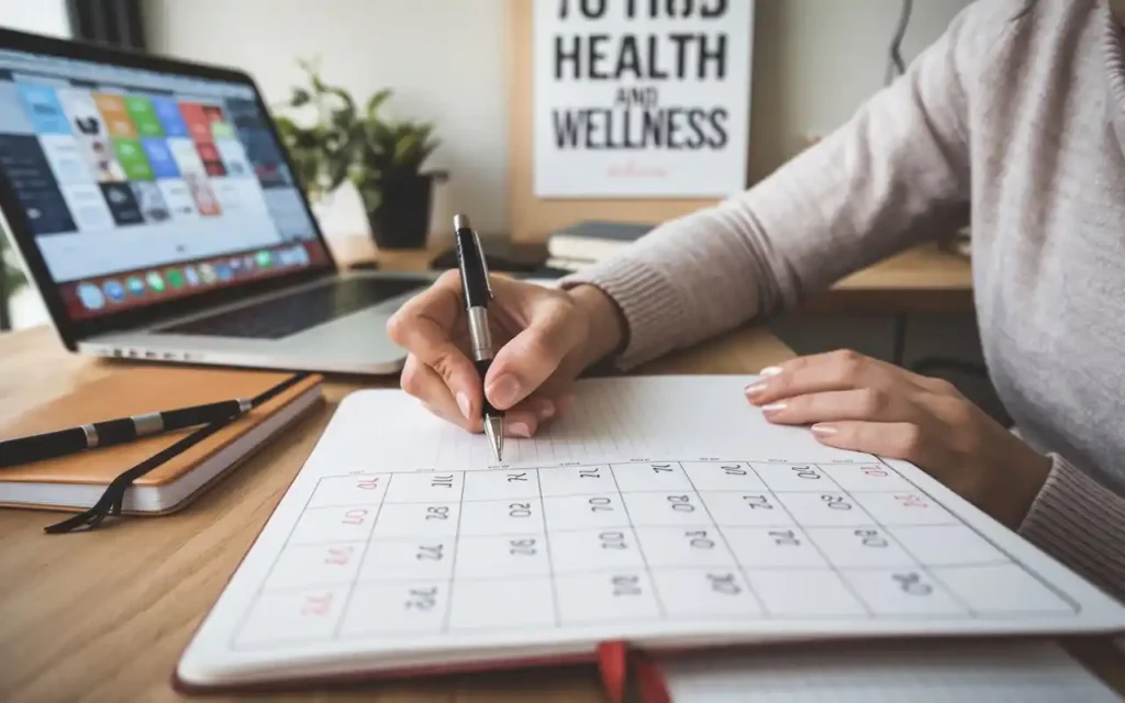 Setting health and wellness calendar goals