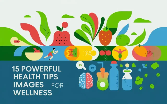 Health tips images featuring a vibrant wellness infographic