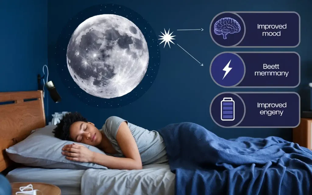 Health tips images outlining the benefits of quality sleep