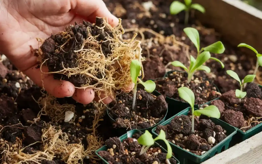 Ideal soil composition for healthy 1 week old seedlings