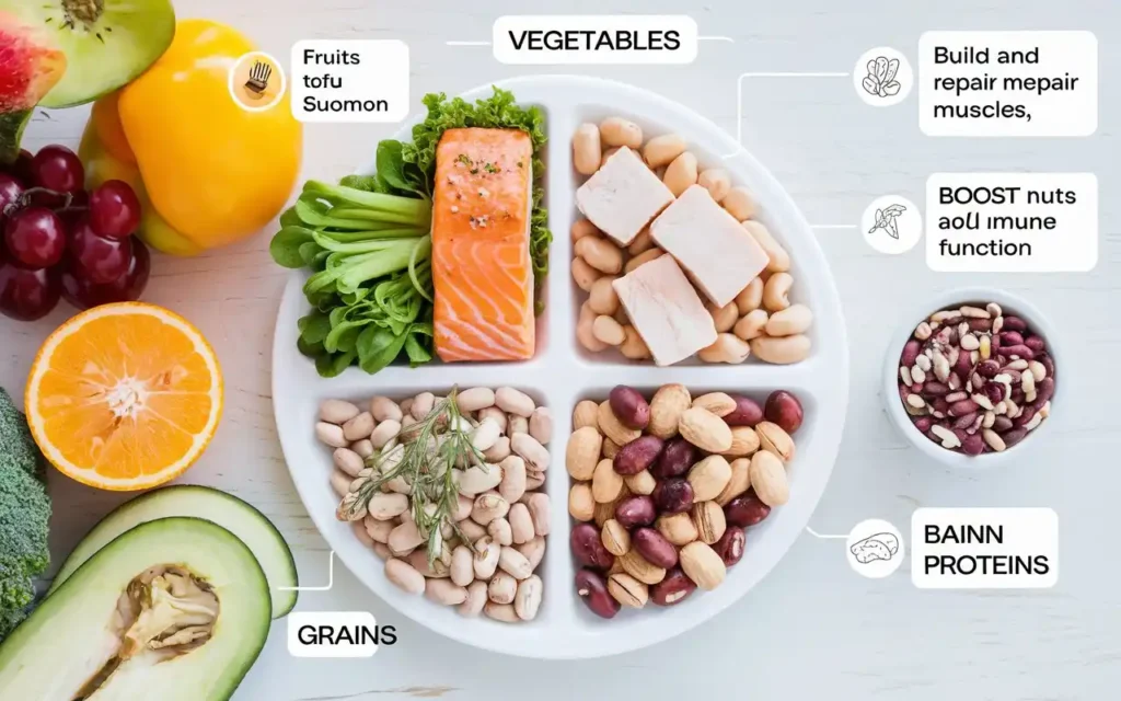 Proteins section of the Healthy Eating Plate Template