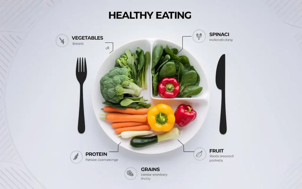 Vegetables section of the Healthy Eating Plate Template