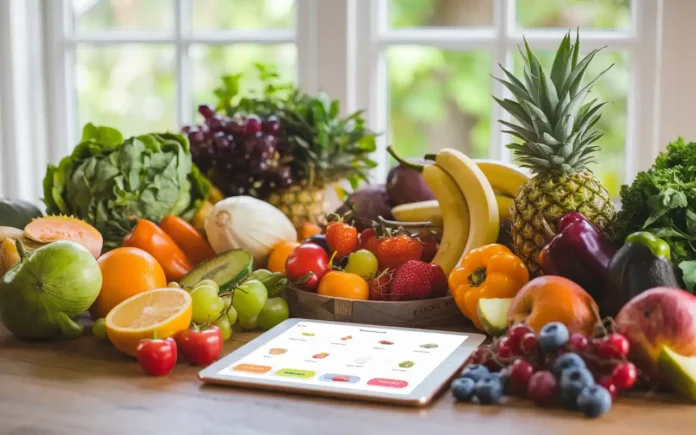 Healthy eating quiz featured image with colorful fruits and vegetables