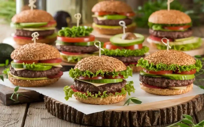 Delicious healthy hamburger recipes with fresh vegetables and whole grain buns