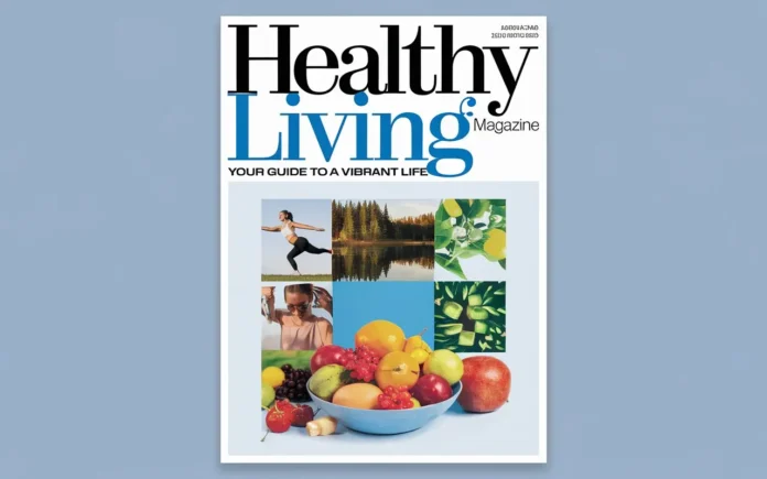 Healthy Living Magazine cover showcasing vibrant health tips