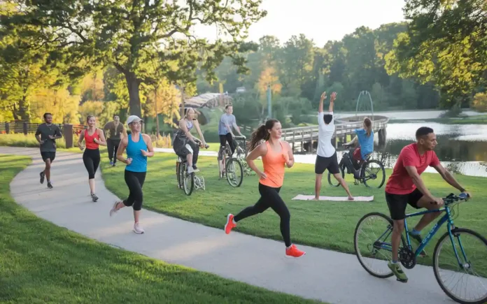 Healthy Living Williston community enjoying outdoor activities