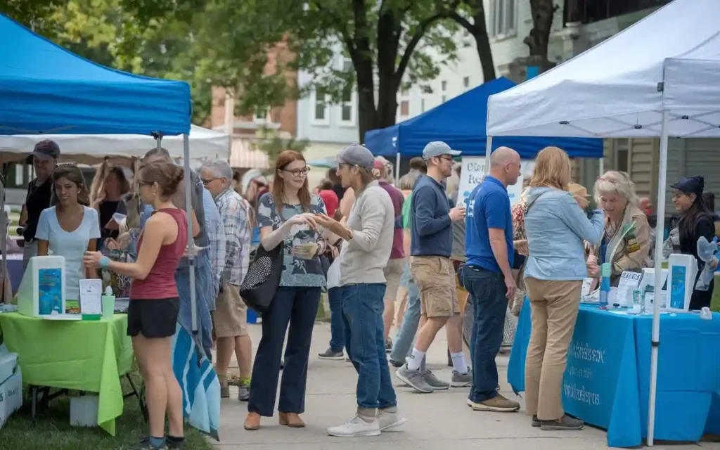 Healthy living Williston VT: community participating in a wellness event
