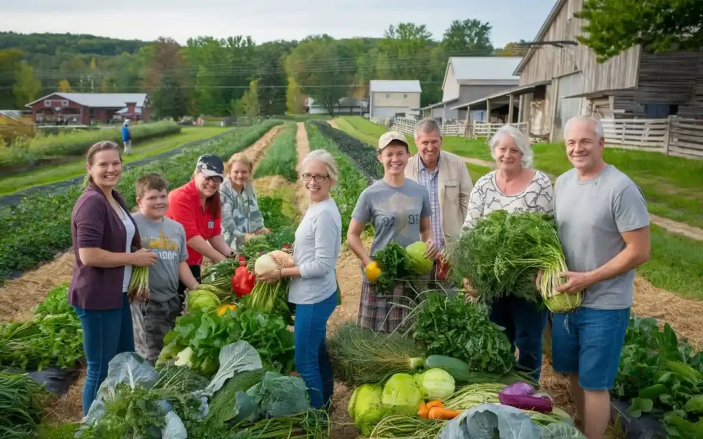 Healthy living Williston VT: picking fresh produce at a local organic farm
