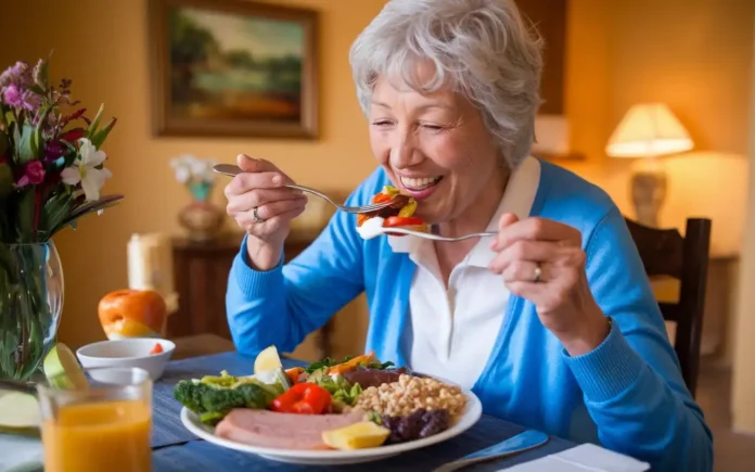 Healthy meals for seniors who live alone featuring a balanced and colorful plate.