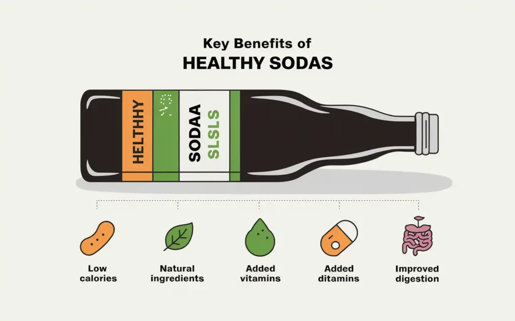 Infographic highlighting benefits of healthy soda