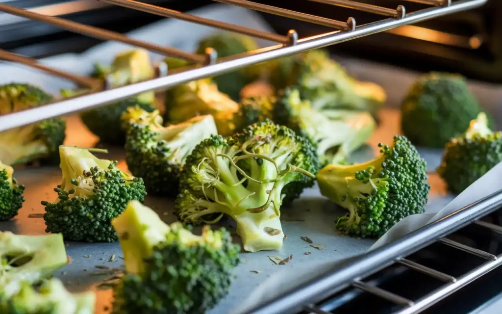 How to cook broccoli healthy by roasting with olive oil and herbs in the oven