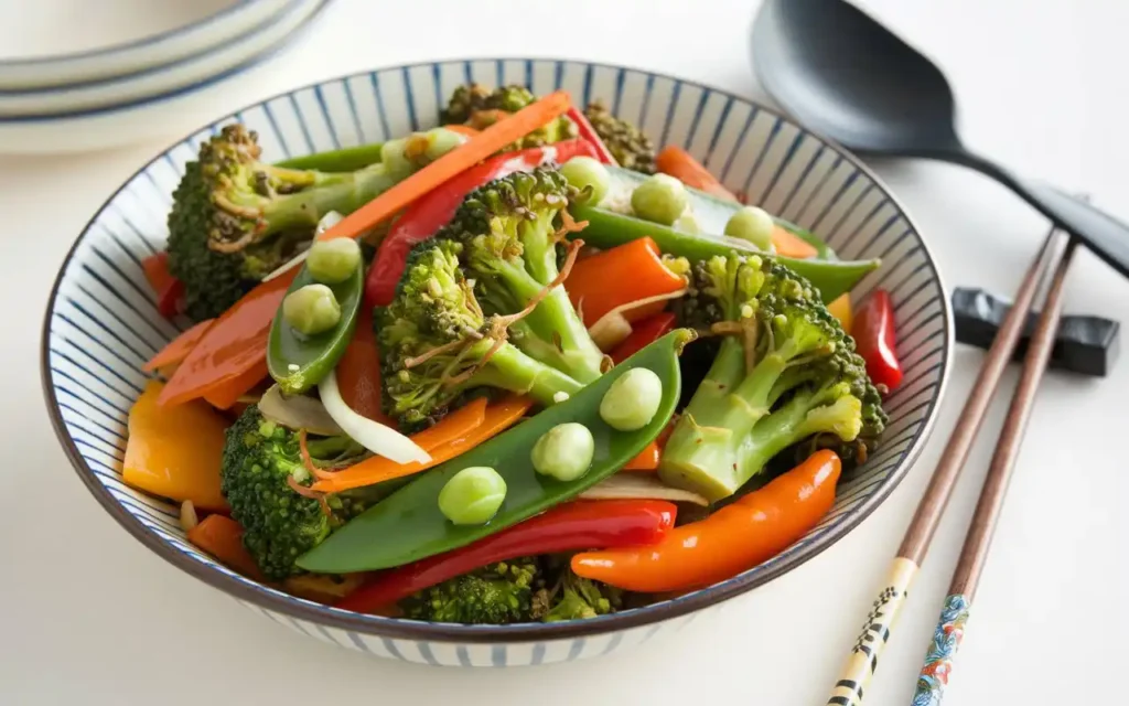 How to cook broccoli healthy in a colorful vegetable stir-fry with assorted vegetables