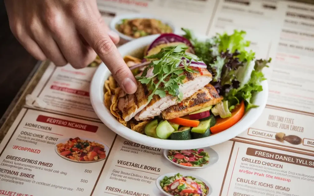 Selecting healthy dishes at a Mexican restaurant menu