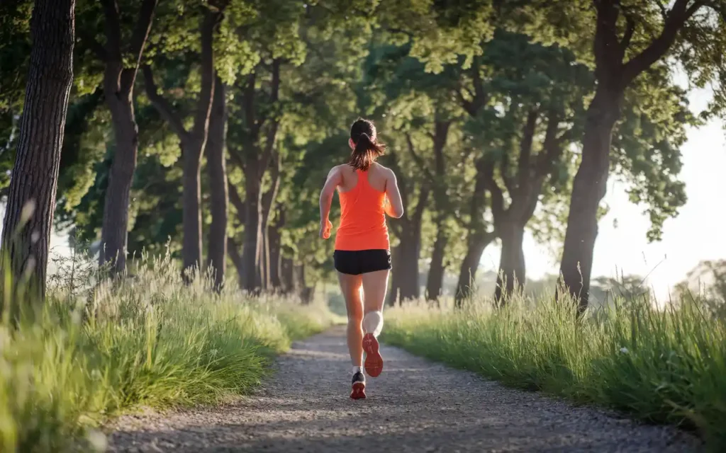 Person jogging outdoors to maintain healthy arteries and veins