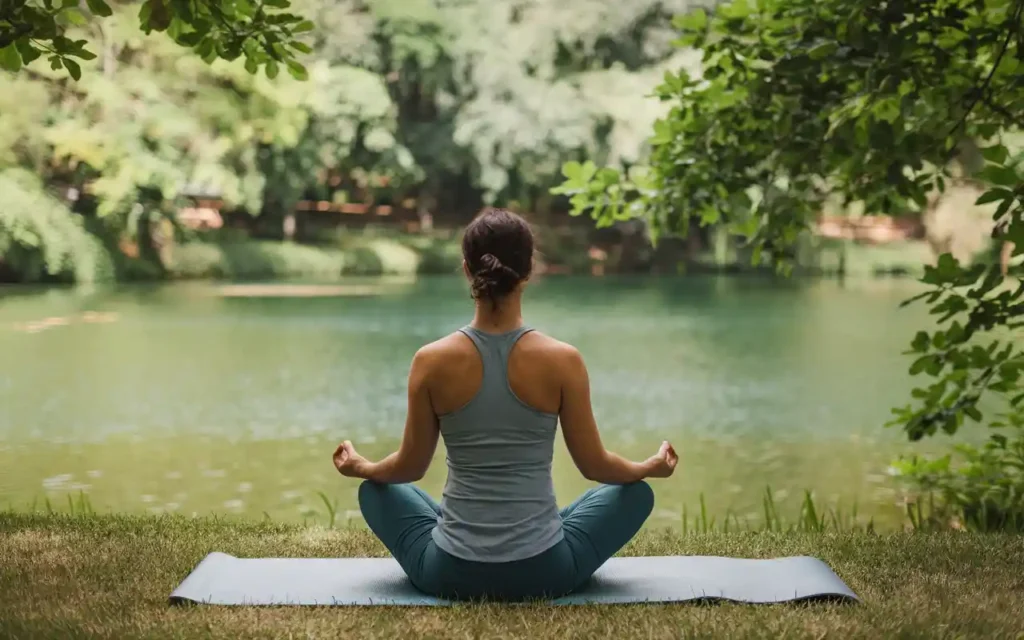 Person practicing meditation for stress relief and vascular health