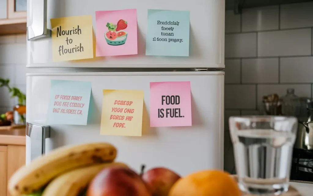 Positive eating quotes in a daily setting