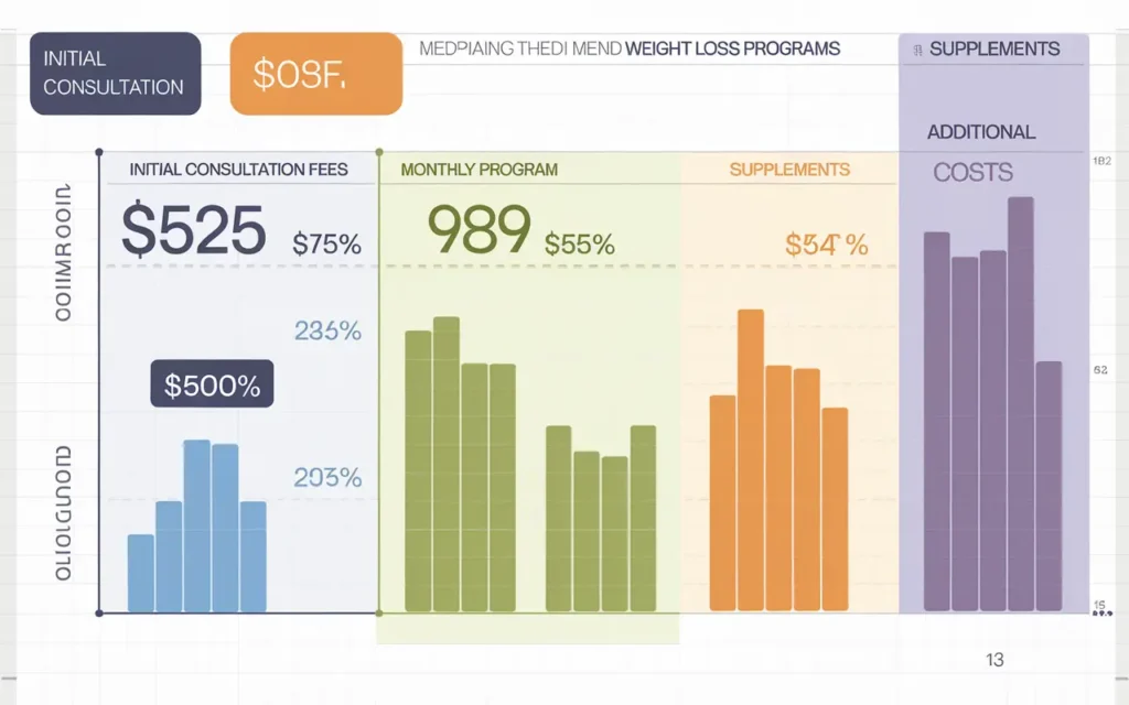 Cost analysis chart for medi weight loss programs
