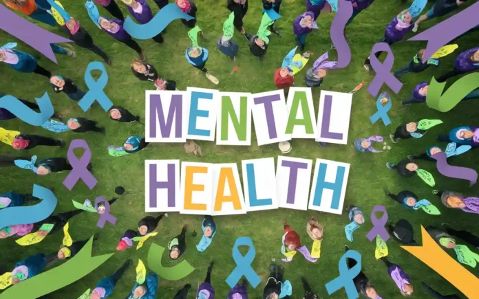 Mental health awareness color symbols and campaign visuals