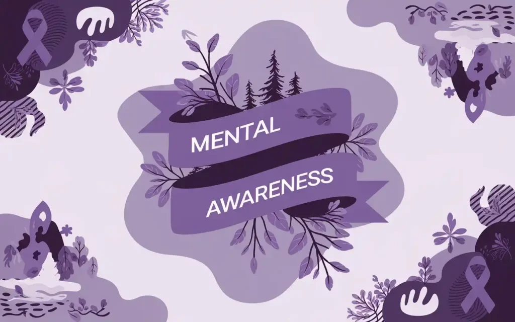 Purple color symbolizing mental health awareness