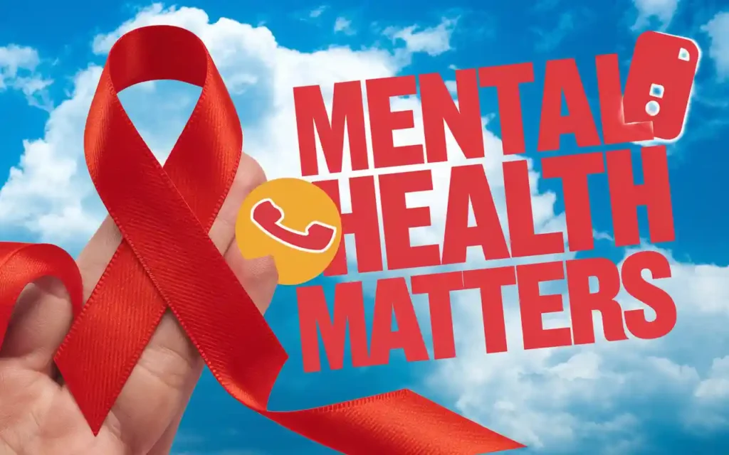 Red color highlighting urgent mental health awareness issues