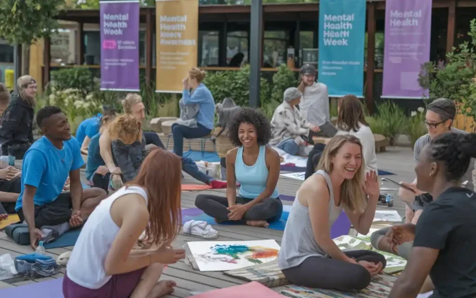 Group participating in mental health awareness week activities