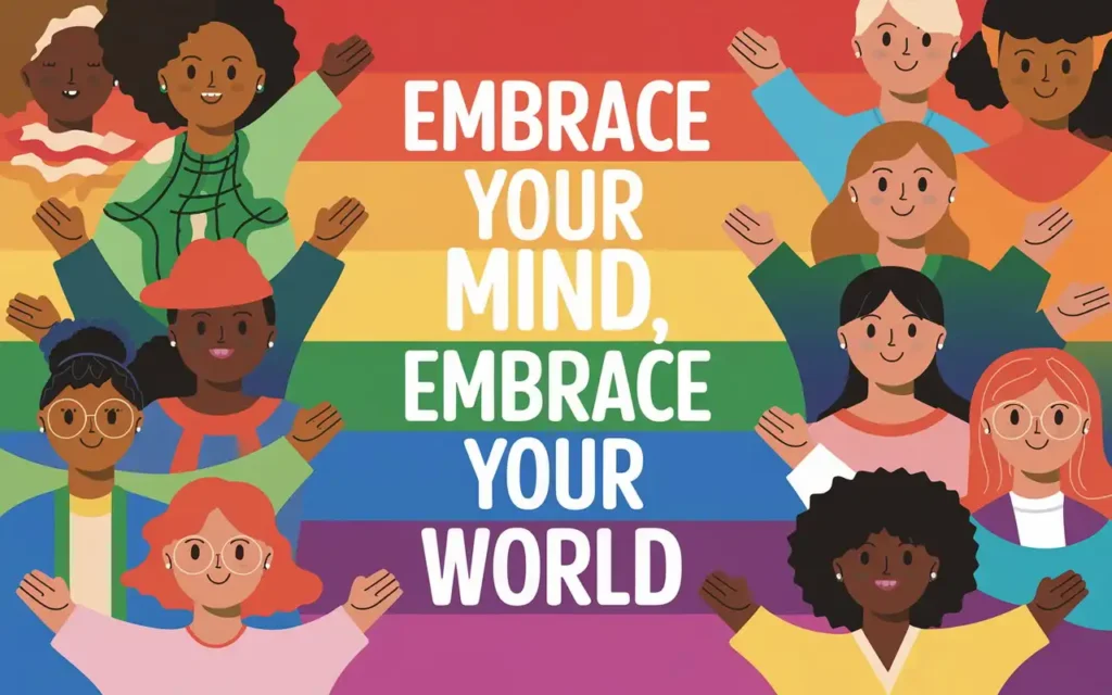 Mental health poster ideas for schools with inclusive and diverse representations.
