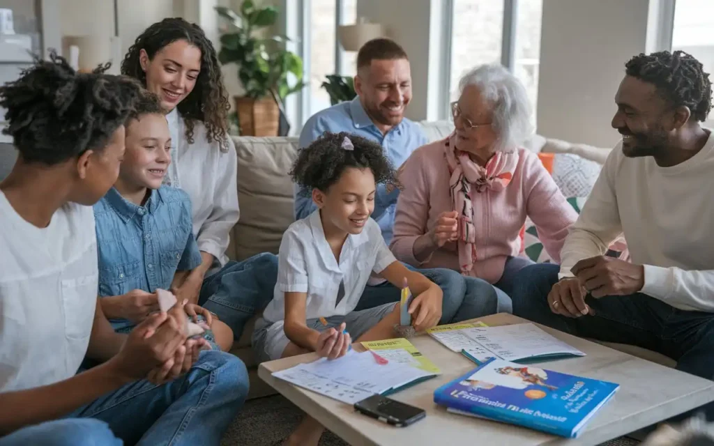 Families engaging in mental health week activities together