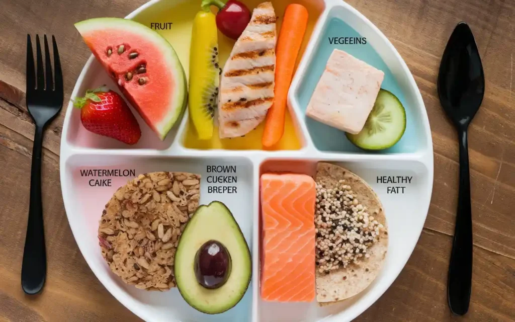 Balanced diet plate illustrating nutrition for healthy living