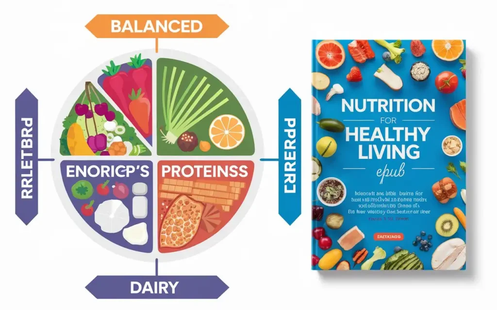 Balanced diet illustration in Nutrition for Healthy Living ePub