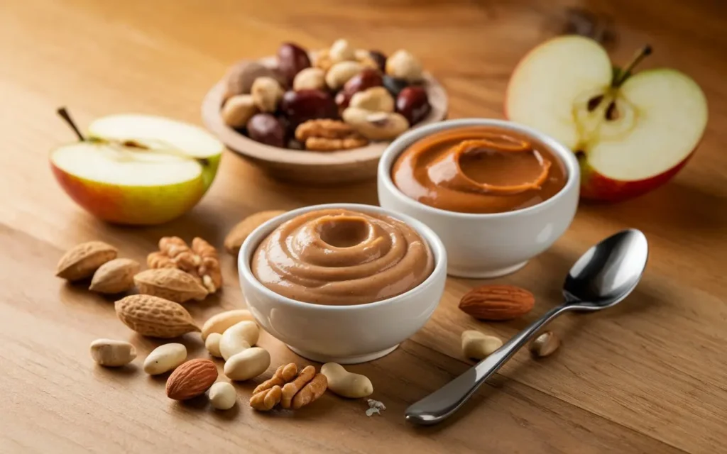 Nut butter with apples and nuts for protein 