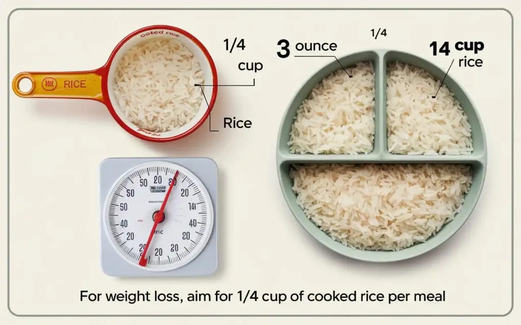 Portion control techniques for rice in weight loss