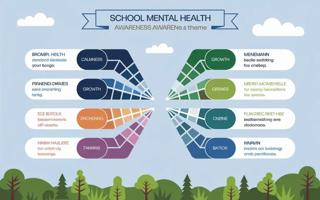 Color psychology in school mental health awareness poster