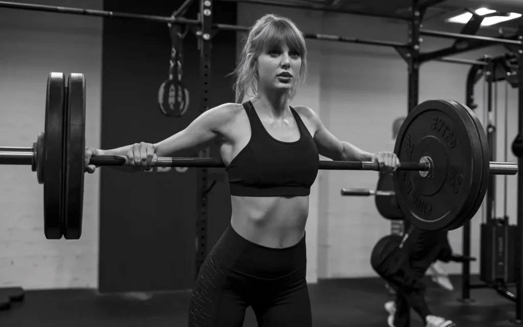 Taylor Swift engaging in her fitness routine for the weight loss Eras Tour