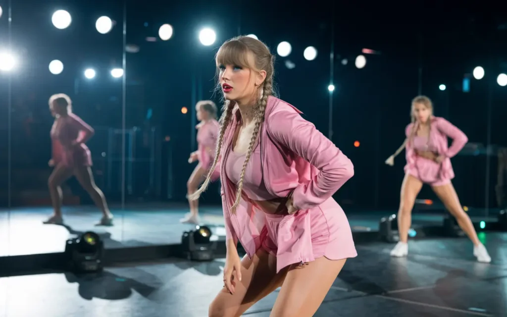 Taylor Swift rehearsing for the weight loss Eras Tour performances