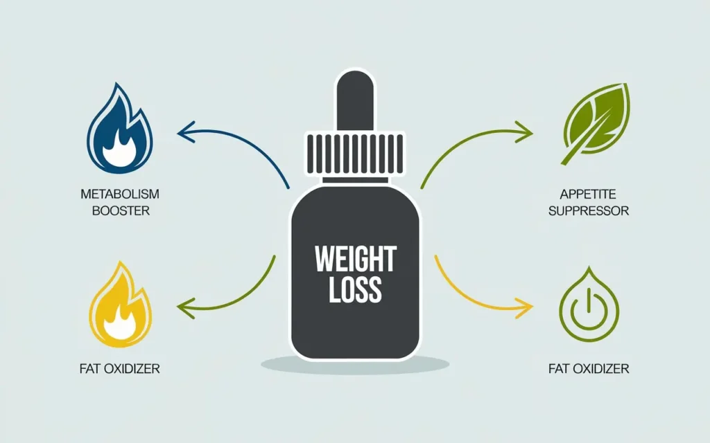 Diagram illustrating how weight loss drops work