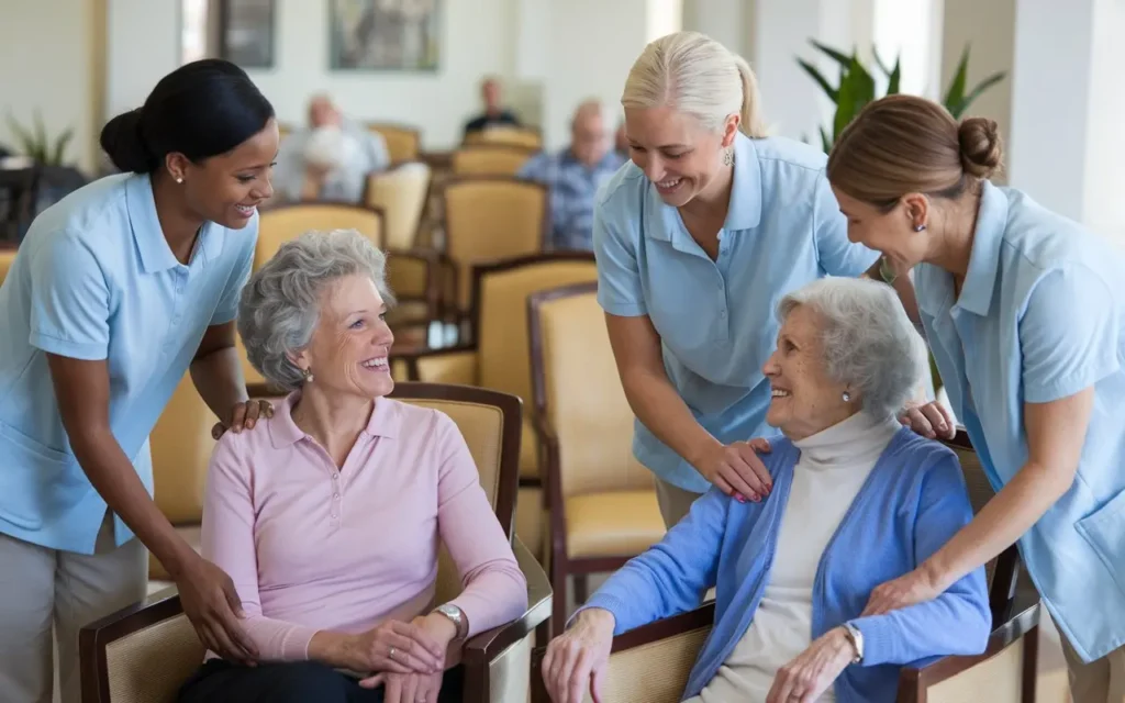 West View Healthy Living staff interacting with residents