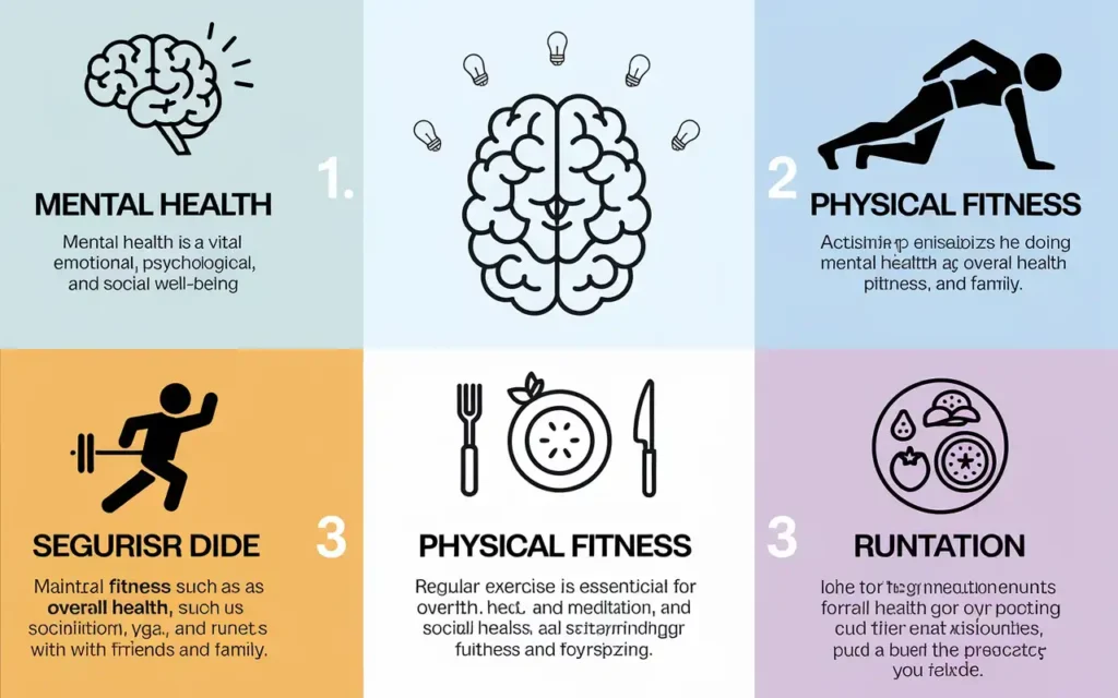 Illustration of various health themes for World Health Day social media posts