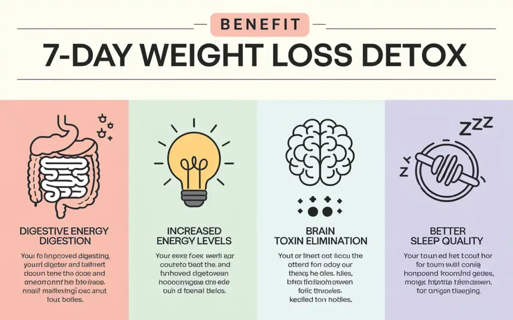 Benefits of a 7-day weight loss detox including improved digestion and energy
