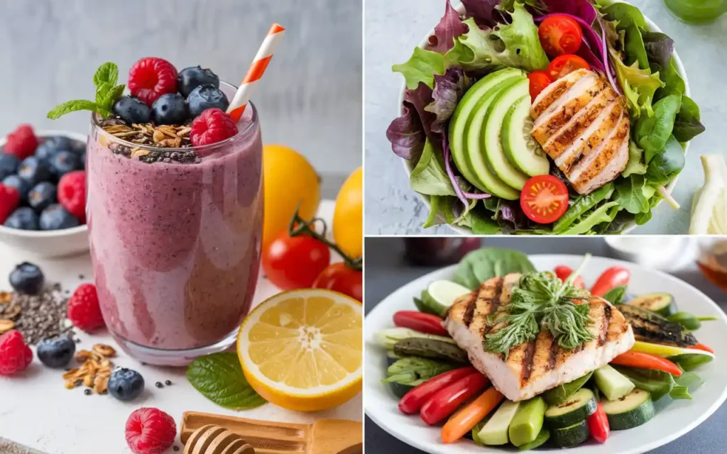 Healthy meal plans for a 7-day weight loss detox including breakfast, lunch, and dinner
