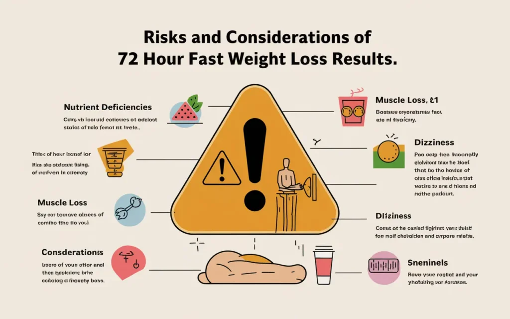 Illustration of potential risks and considerations for 72 hour fast weight loss results