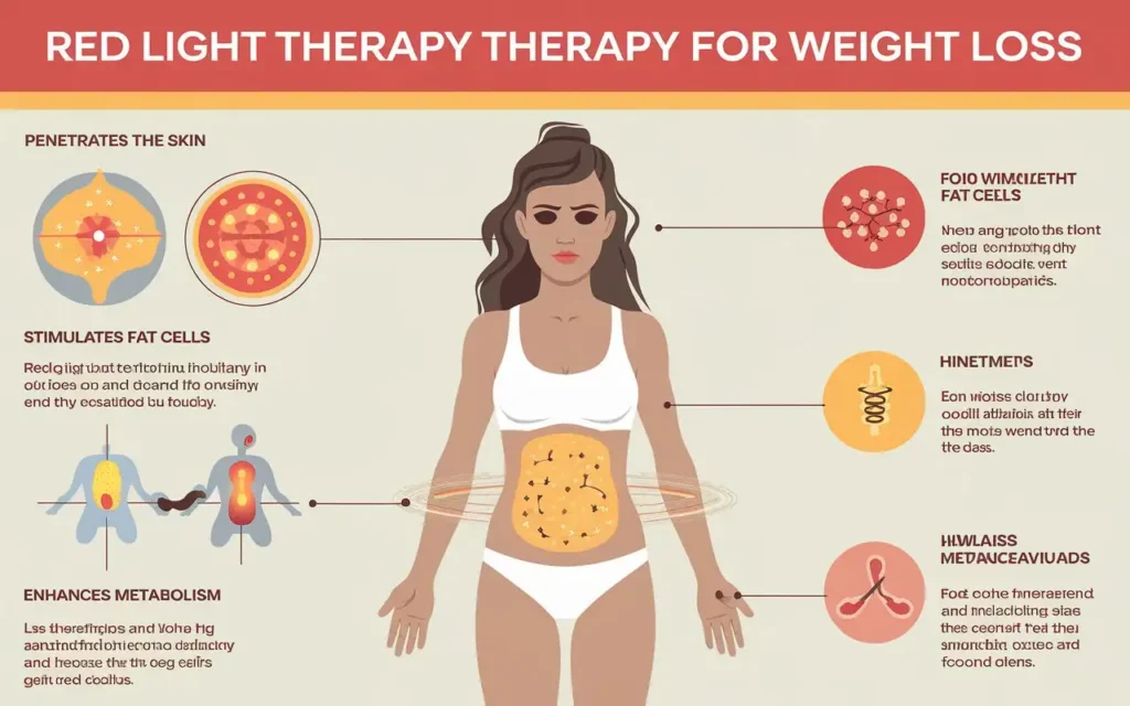 Red Light Therapy Before and After Weight Loss science illustration