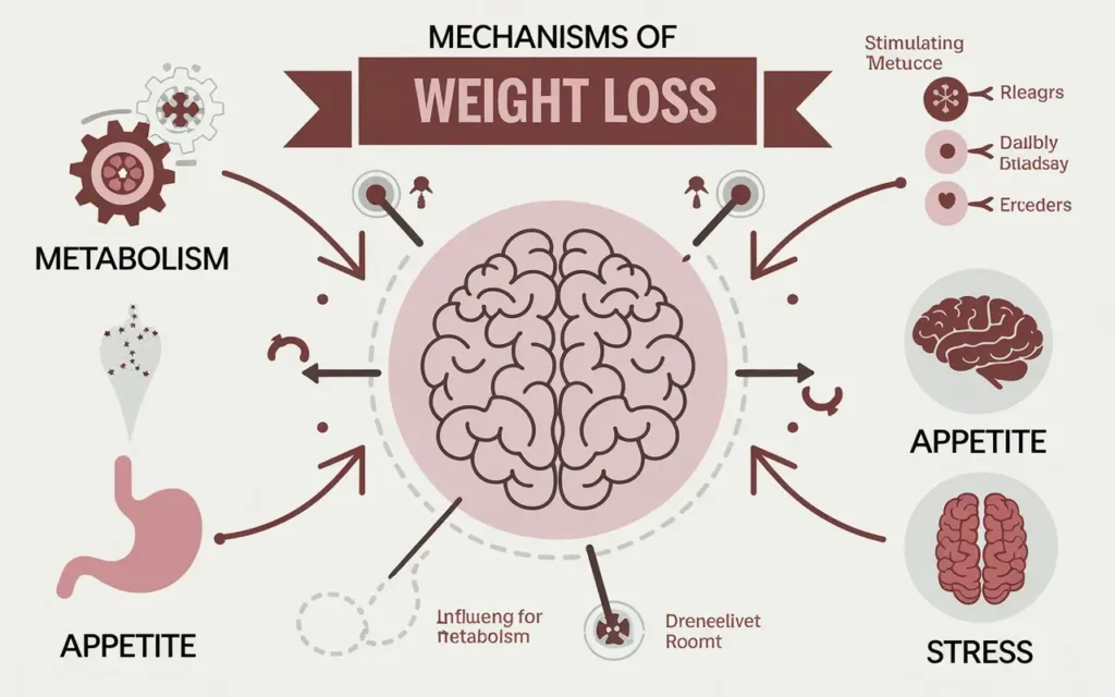 Illustration of how acupuncture points for weight loss work on the body