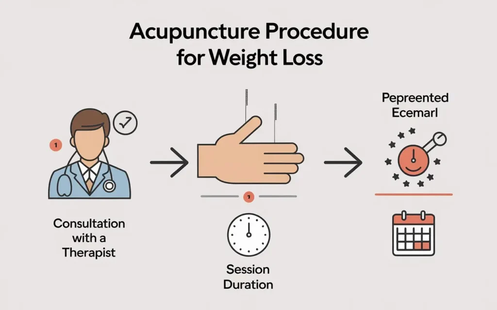 Step-by-step acupuncture procedure for weight loss