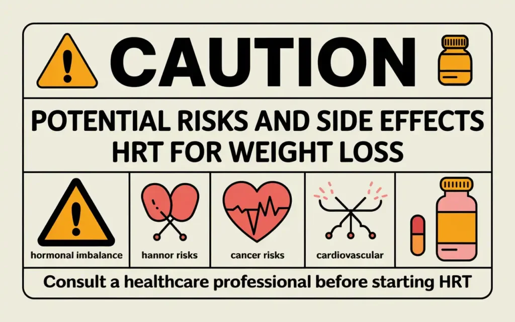 Best HRT for weight loss risks illustration showing potential side effects